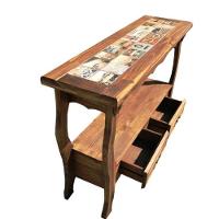 Aparador com Gaveteiro E Detalhes em Azulejo de Madeira Maciça Móveis Rusticos Adelin - 2