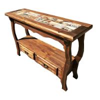 Aparador com Gaveteiro E Detalhes em Azulejo de Madeira Maciça Móveis Rusticos Adelin - 6