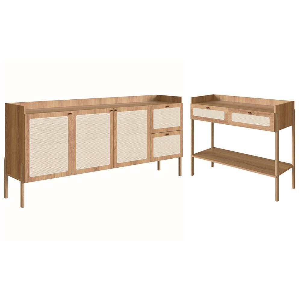 Conjunto Aparador E Buffet Palhinha Hanover Artesano - 1