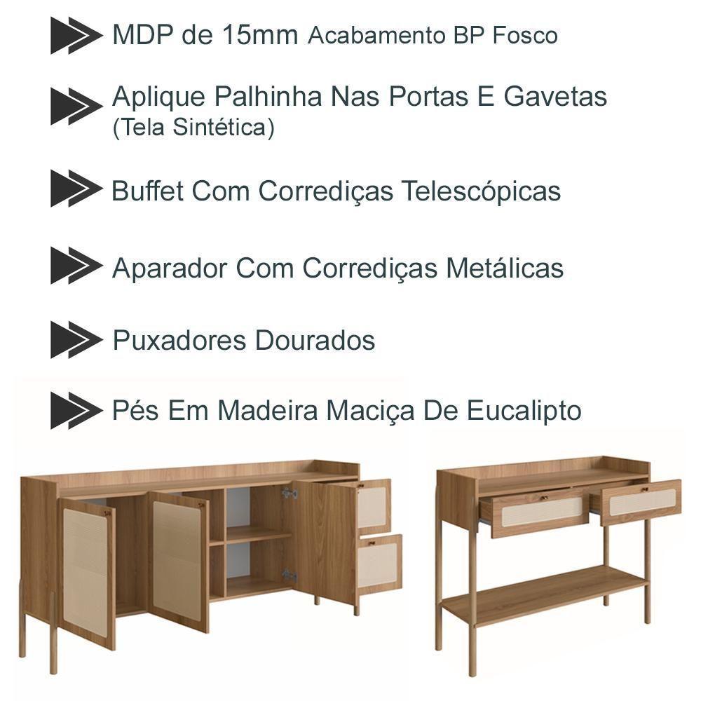 Conjunto Aparador E Buffet Palhinha Hanover Artesano - 7