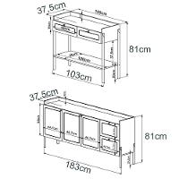 Conjunto Aparador E Buffet Palhinha Hanover Artesano - 6