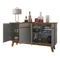 Aparador Buffet Com 04 Portas Magno B02 Cinza Cinamomo