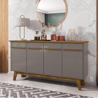 Aparador Buffet Com 04 Portas Magno B02 Cinza Cinamomo - 5