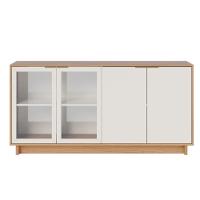 Kit Buffet Áustria Com Cristaleira Malibu Freijó Off White - 15