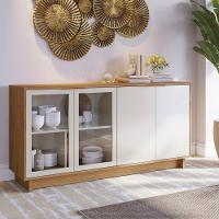 Kit Buffet Áustria Com Cristaleira Malibu Freijó Off White - 17