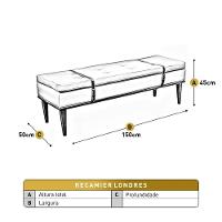 Recamier Londres Luxo Madeira Maciça Castellar Móbile Linho Bege Claro Linho Bege Claro - 3