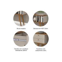 Aparador de Sala Jantar Elis 2 Gavetas 3 Nichos Savana c/ Off White - Cimol - 2