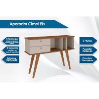 Aparador de Sala Jantar Elis 2 Gavetas 3 Nichos Savana c/ Off White - Cimol - 5