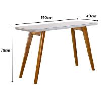 Aparador Slim Com Tampo De Vidro E Madeira Maciça Moveis Mix Mel/off-white - 2