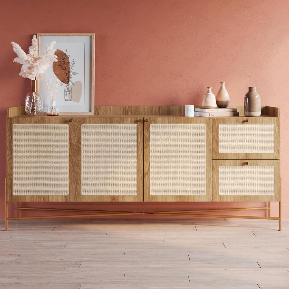 Buffet 3 Portas 2 Gavetas Palhinha Linha Hanover Artesano - 8