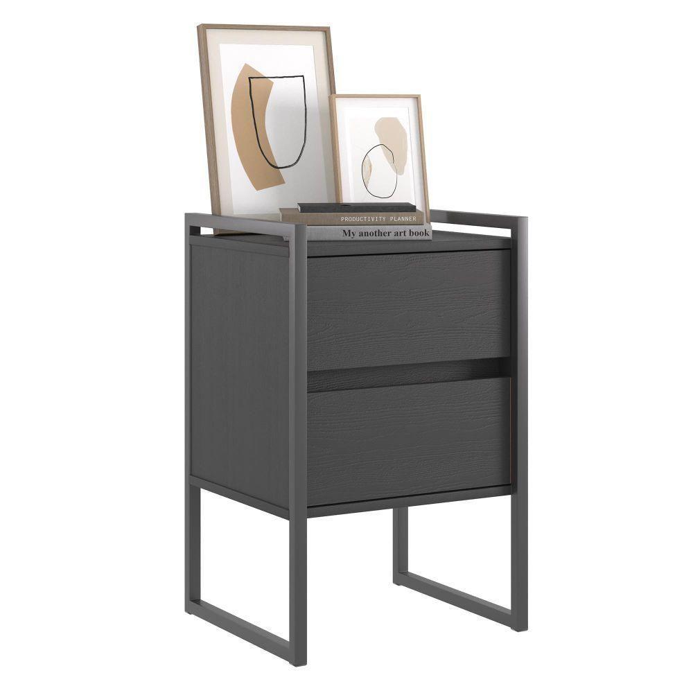 Conjunto Buffet E Gaveteiro Industrial Paris Preto Onix - 3