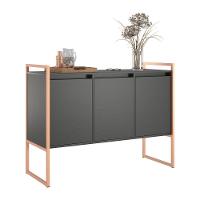 Buffet 3 Portas Rouxe Preto Cobre Conjunto 2 Unidades - 3