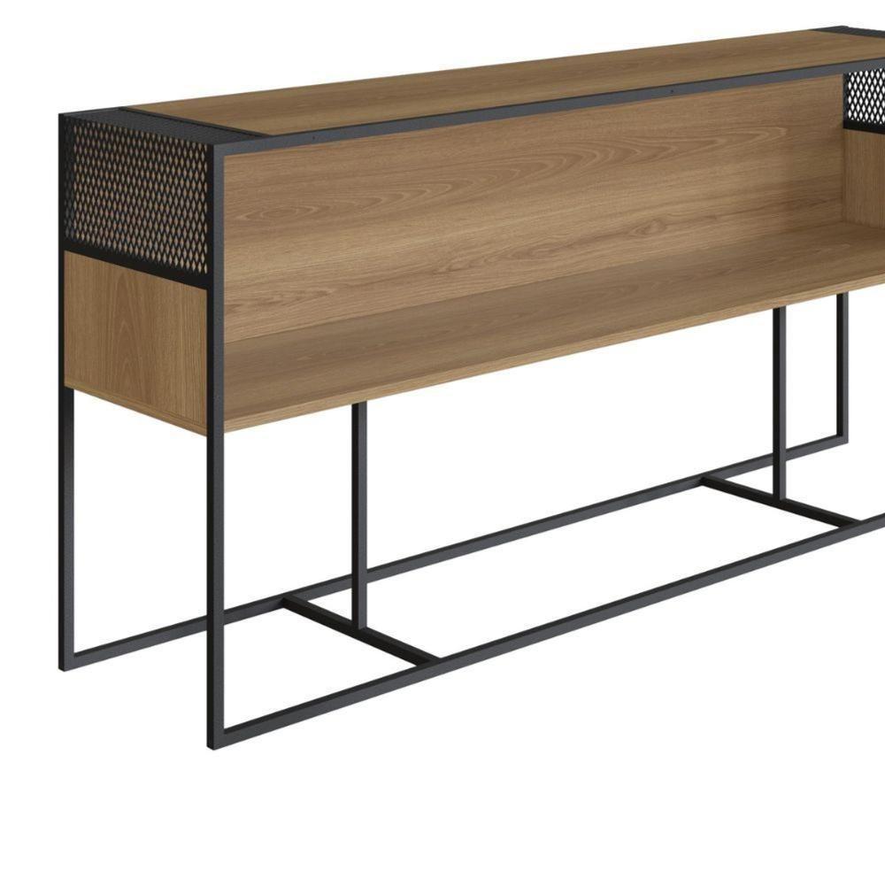 Aparador Industrial York Artesano 160 Cm (Largura) Em Mdp Hanover Com Nicho Aço Preto - 4