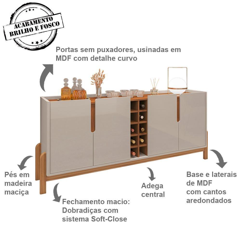 Buffet Aparador Com Adega 050520 Off White Cedro - 8