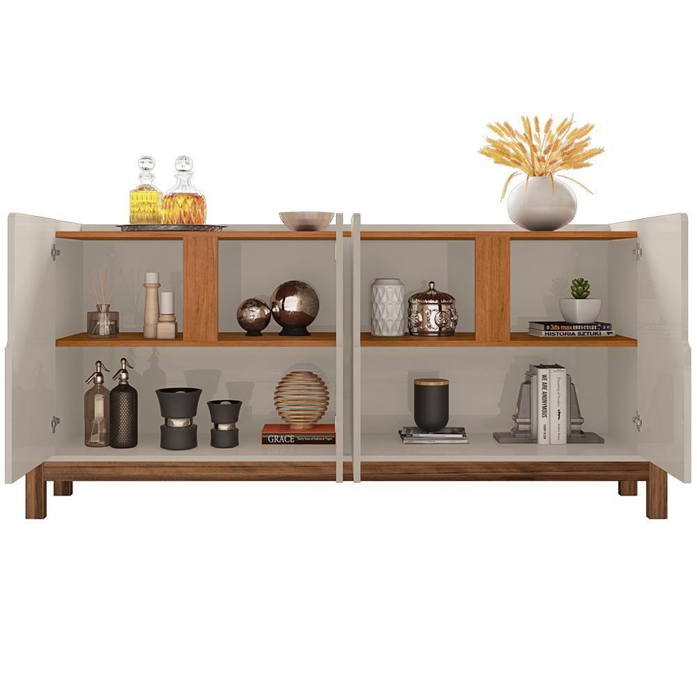 Buffet Aparador 4 Portas 170Cm 050518 Off White Cedro - 4