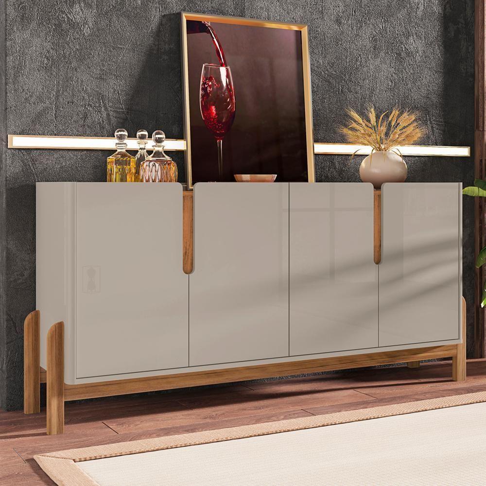 Buffet Aparador 4 Portas 170Cm 050518 Off White Cedro - 9