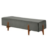 Recamier Zurik Luxo Madeira Maciça Castellar Móbile Linho Cinza - 1