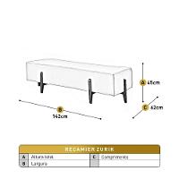 Recamier Zurik Luxo Madeira Maciça Castellar Móbile Linho Cinza - 3