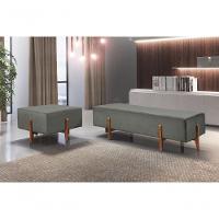 Recamier Zurik Luxo Madeira Maciça Castellar Móbile Linho Cinza - 4