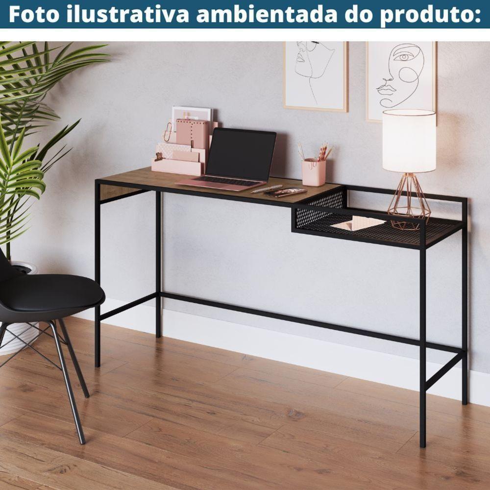 Aparador Dinâmico Industrial York Artesano 140 Cm (Largura) Em Mdp Vermont Com Nicho Aço Preto - 3