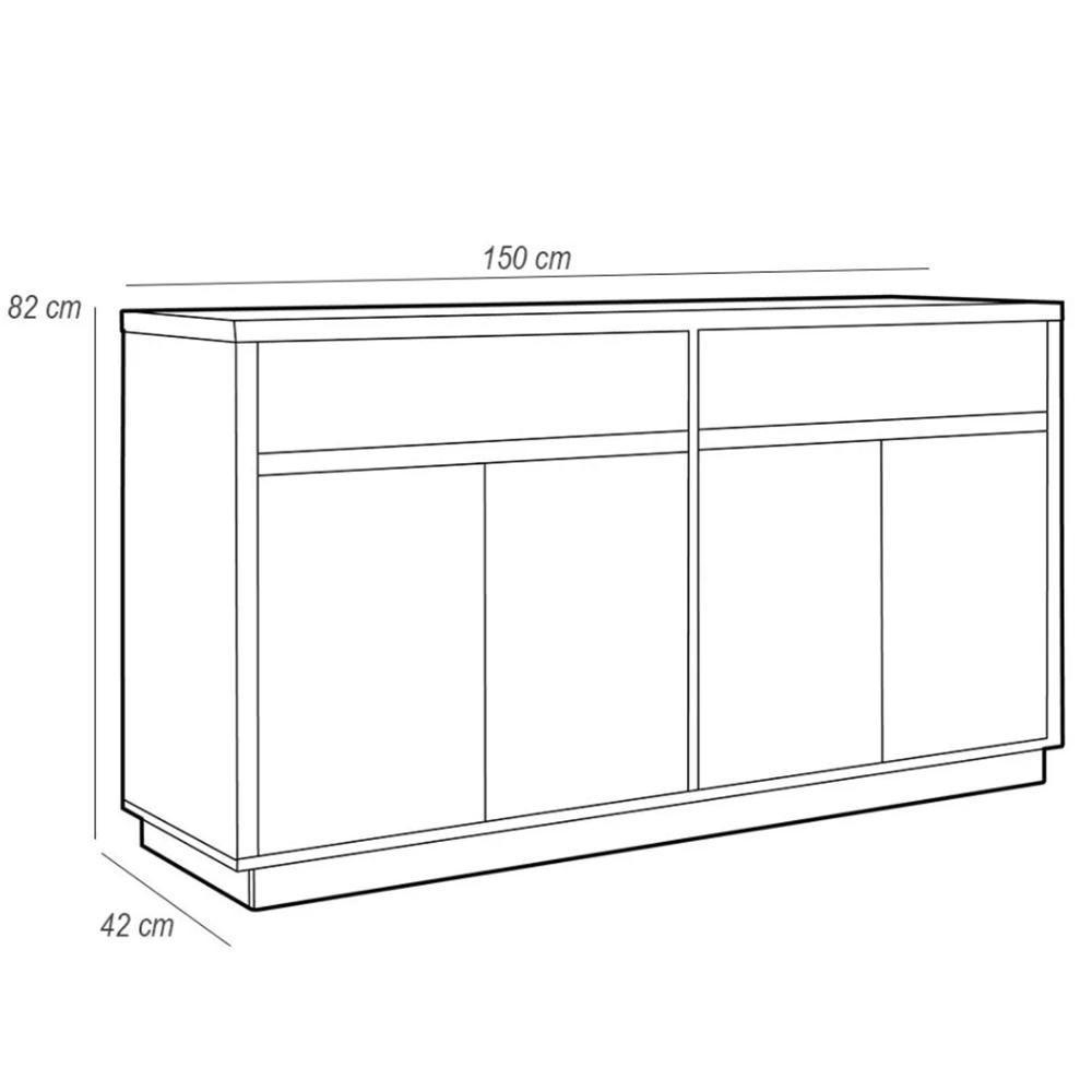 Buffet Para Sala De Jantar Ana N01 Ypê Preto - 2