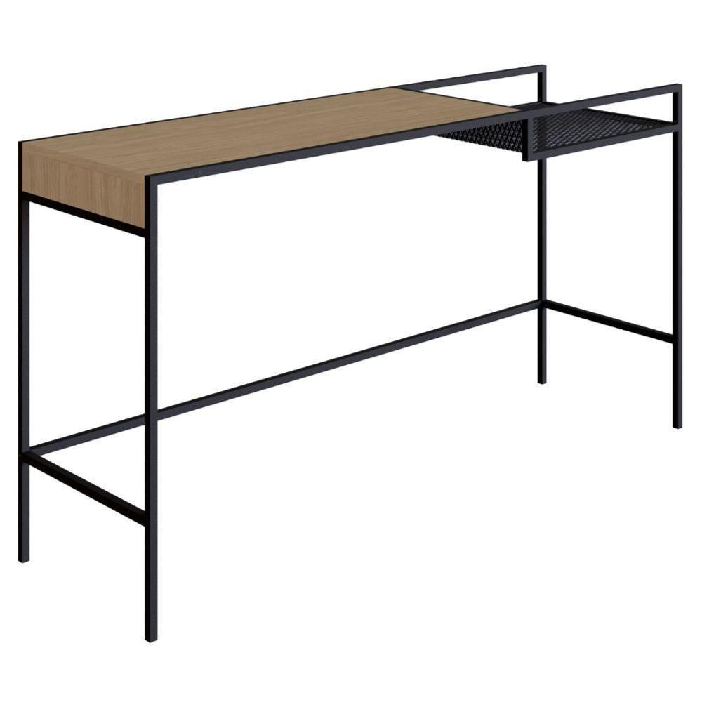 Aparador Dinâmico Industrial York Artesano 140 Cm (Largura) Em Mdp Hanover Com Nicho Aço Preto - 1