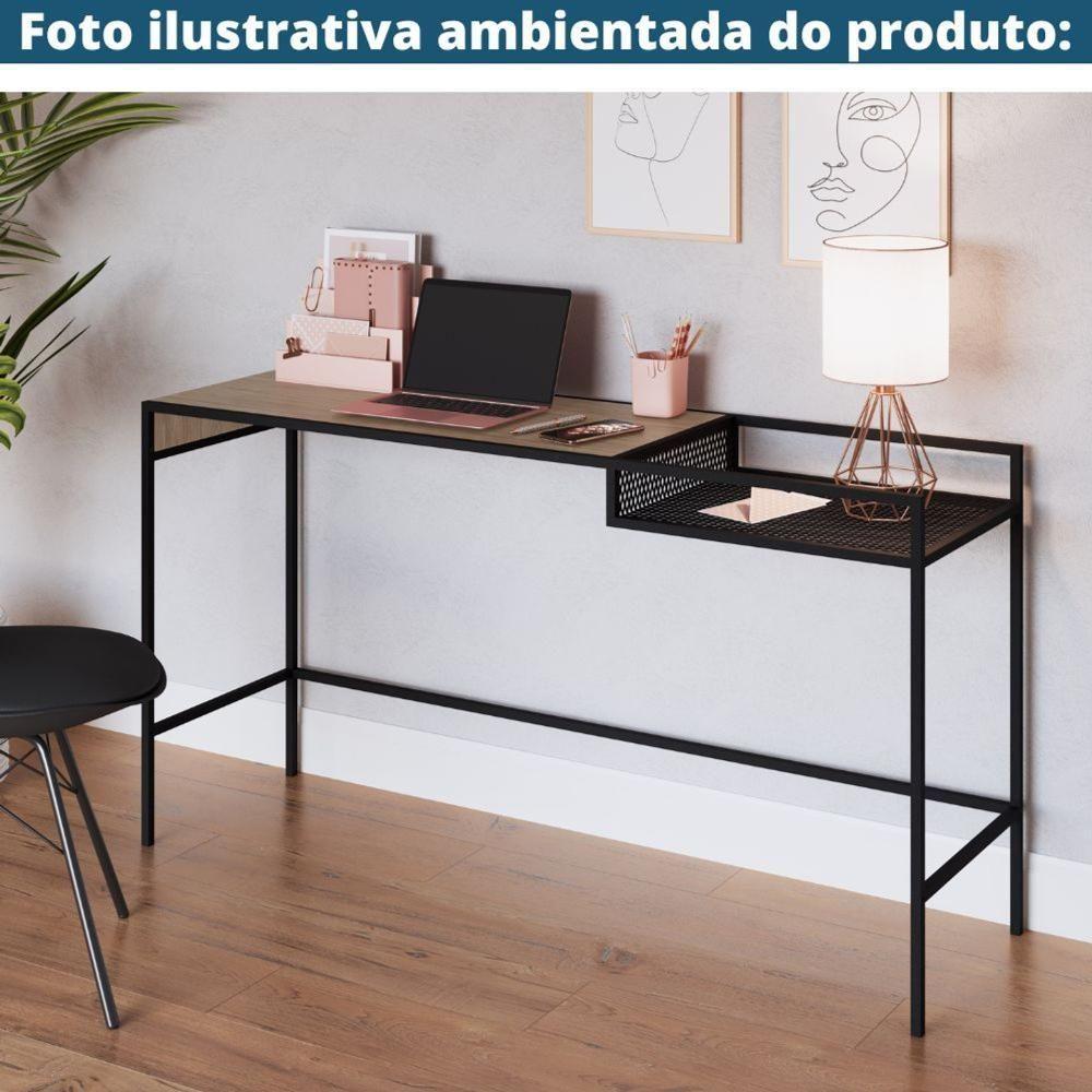 Aparador Dinâmico Industrial York Artesano 140 Cm (Largura) Em Mdp Hanover Com Nicho Aço Preto - 3