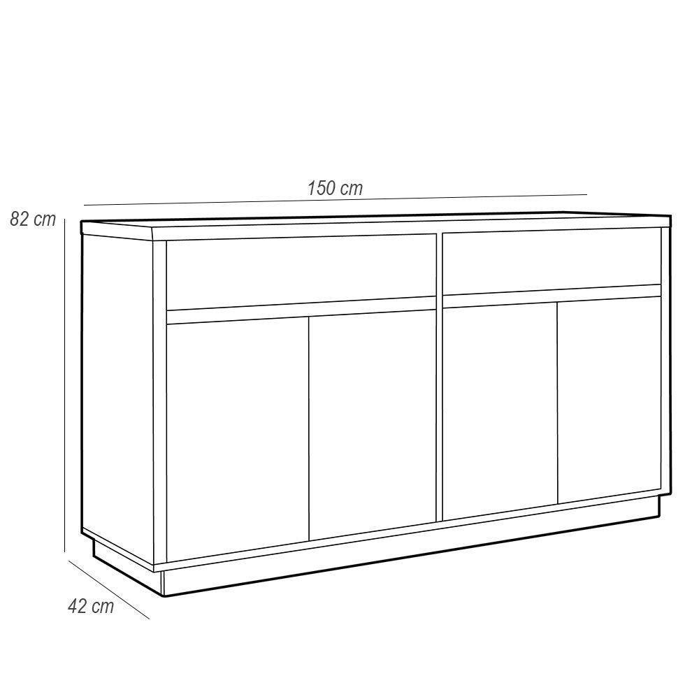 Buffet Para Sala De Jantar Ana N01 Ypê Off White - 2