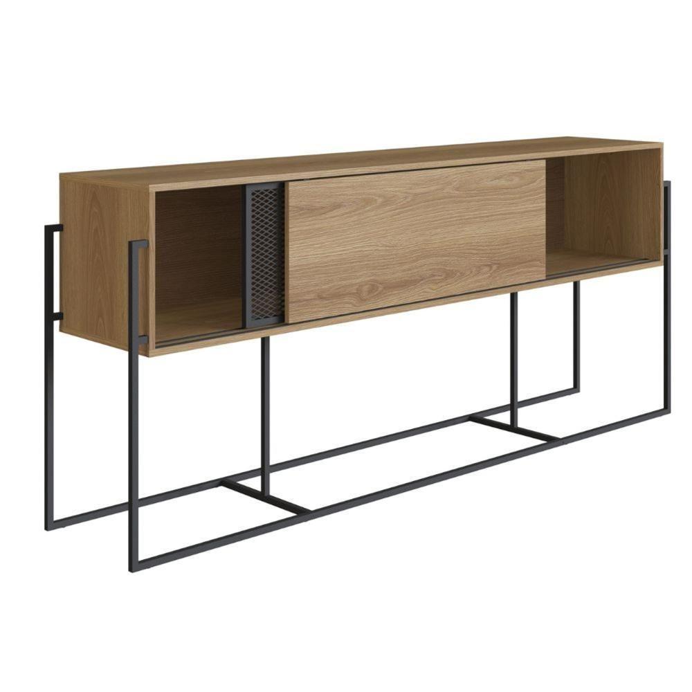 Balcão Buffet Bar Industrial York Artesano 188 Cm (Largura) Em Mdp Hanover Duas Portas Aço Preto - 2