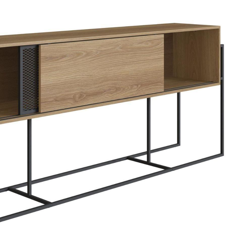 Balcão Buffet Bar Industrial York Artesano 188 Cm (Largura) Em Mdp Hanover Duas Portas Aço Preto - 7