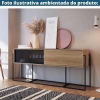 Balcão Buffet Bar Industrial York Artesano 188 Cm (Largura) Em Mdp Hanover Duas Portas Aço Preto - 3