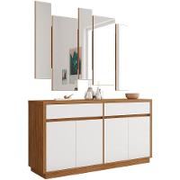 Buffet De Jantar Ana N01 Com Moldura Espelho Ypê Off White - 1