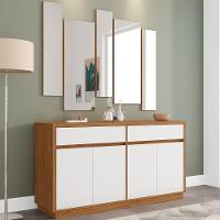 Buffet De Jantar Ana N01 Com Moldura Espelho Ypê Off White - 4