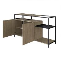 Buffet Bar Dinâmico York 135cm Estrutura Preto Fosco - 2