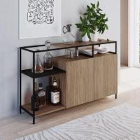 Buffet Bar Dinâmico York 135cm Estrutura Preto Fosco - 3