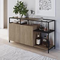 Buffet Bar Dinâmico York 135cm Estrutura Preto Fosco - 4