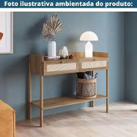 Aparador Oslo Artesano 103 Cm (Largura) Mdp Mel Palha Natural Duas Gavetas Base Madeira - 3
