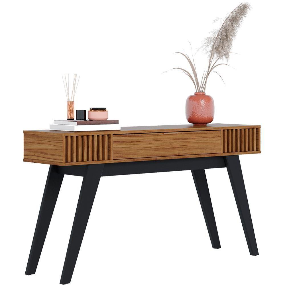 Aparador Para Sala 136 Cm Com Gaveta Riv1525 Noce Milano Clb Noce Milano - 8