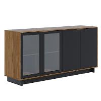 Aparador Buffet De Jantar 04 Portas C04 Preto Noce Milano - 5