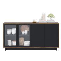Aparador Buffet De Jantar 04 Portas C04 Preto Noce Milano - 15