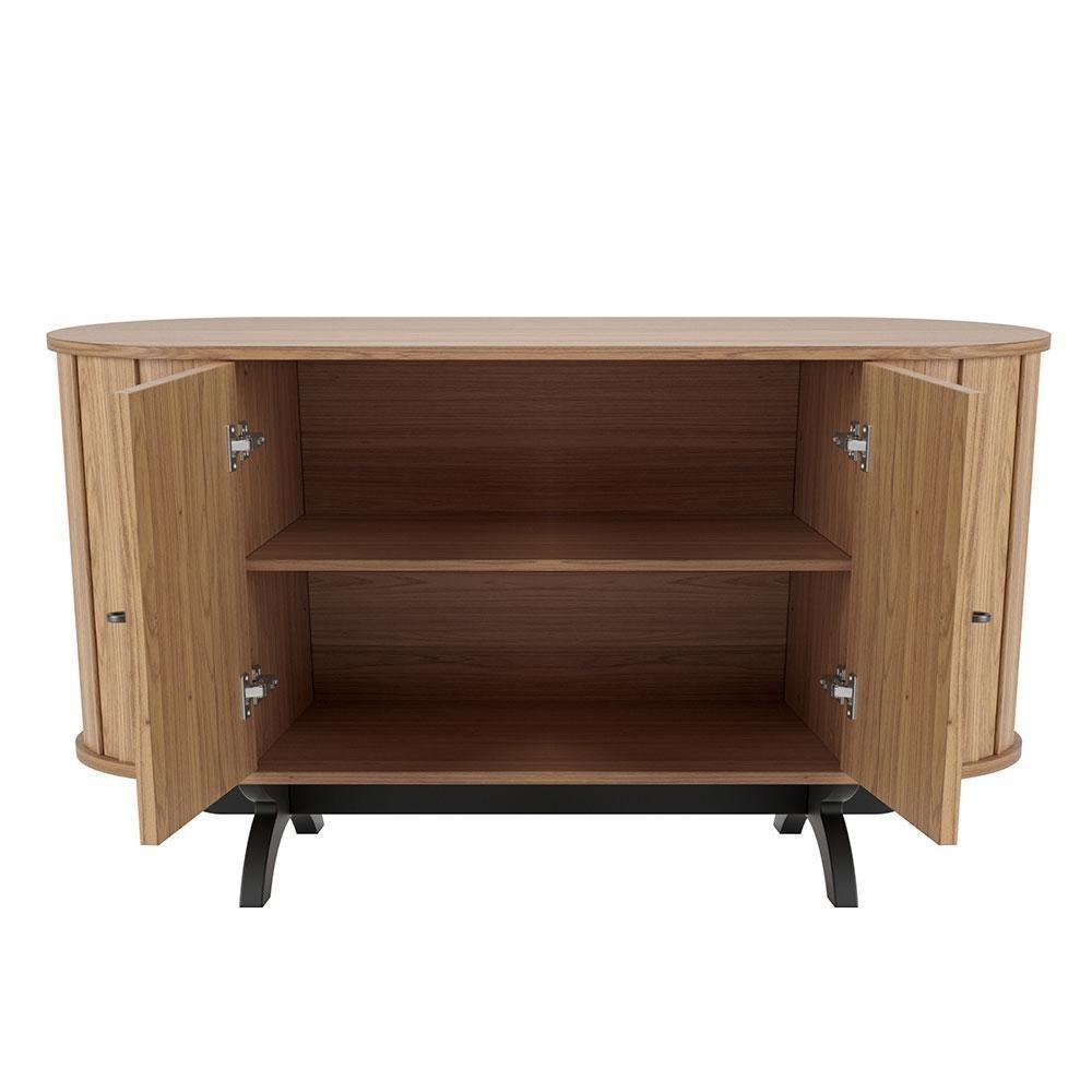 Balcão Buffet Curvo Romagna 130Cm D03 Freijó Preto Fosco - 4