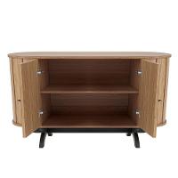 Balcão Buffet Curvo Romagna 130Cm D03 Freijó Preto Fosco