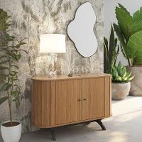 Balcão Buffet Curvo Romagna 130Cm D03 Freijó Preto Fosco - 5