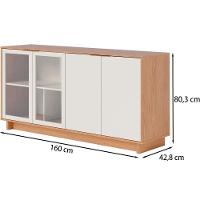 Balcao Buffet Aparador 160 Cm 4 Portas V1524 Freijo Off White Clb Freijo Off White - 8