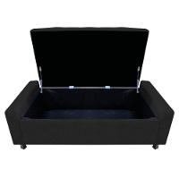 Calçadeira Baú Solteiro Everest P02 90cm Para Cama Box Corano - Doce Sonho Móveis Preto - 10