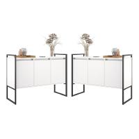 Buffet 3 Portas Rouxe Branco Conjunto 2 Unidades - 1