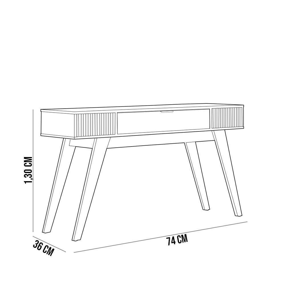 Kit Aparador Com Mesa De Centro 1 Gaveta Preto Noce Milano - 6