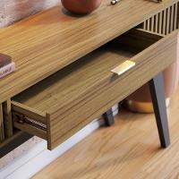 Kit Aparador Com Mesa De Centro 1 Gaveta Preto Noce Milano