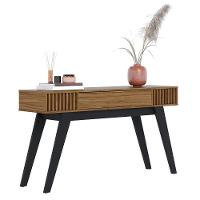 Kit Aparador Com Mesa De Centro 1 Gaveta Preto Noce Milano - 10