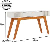 Aparador Para Sala 136 Cm Com Gaveta Riv1525 Off White Clb Off White - 3